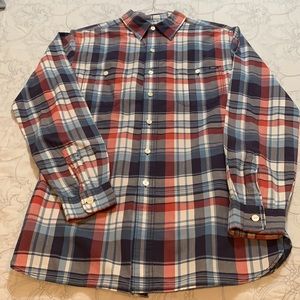 Polo Ralph Lauren Blue Plaid Pattern L/S Shirt Sz Medium